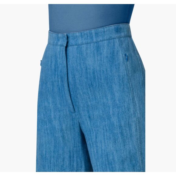 AKRIS PUNTO Filia High Waist Denim Blue Bermuda Shorts Size 14 - Picture 3 of 11